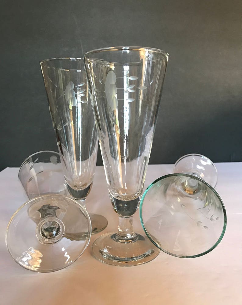 Princess House Crystal Heritage Pilsner Glasses 4 USA Etsy