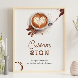 Editable Coffee Baby Shower Editable Custom Sign, Digital Baby Is Brewing Custom Text Sign, Gender Neutral Coffee Themed Decor CD018