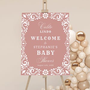 Gender Reveal Cielito Lindo Baby Welcome Sign, Mexican Talavera Baby Shower Shower Sign, Digital Papel Picado Welcome Poster Decor CD045