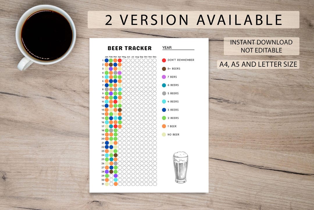 Beer Tracking Printable Beer Tracker, Journal Page (instant Download PDF) JP008 - Etsy