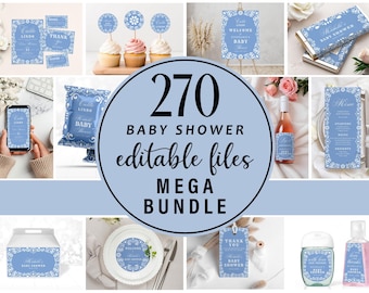 Editable Mexican Talavera Baby Shower Invitation Mega Bundle, Boy Cielito Lindo Games Signs Set, Baby Papel Picado Party Mega Pack CD044