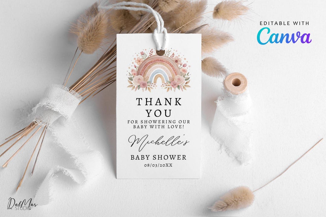 Earth Robe Tag Editable Earth Rainbow Tag, Digital Gender Reveal Colourful Rainbow ...