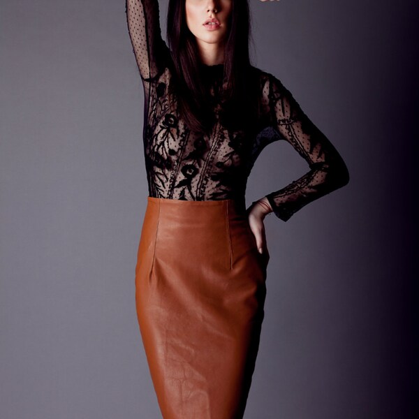 La Lune genuine leather skirt