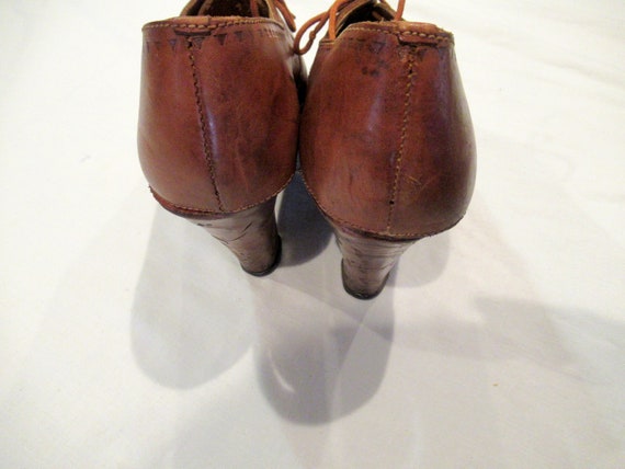 Leather and wood platform shoes, disco, sz. 6.5M,… - image 6