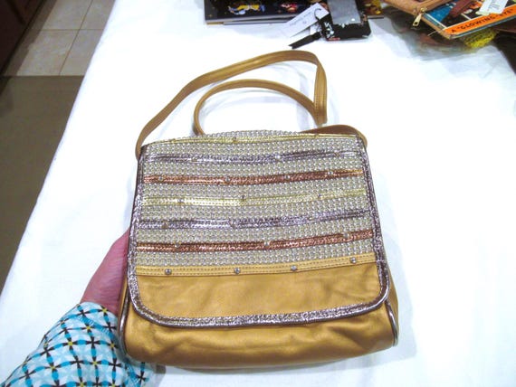 Samir gold leather patchwork style purse, c. 1980s