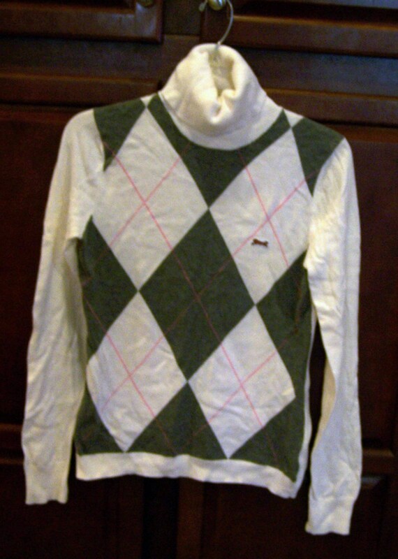 gray argyle sweater