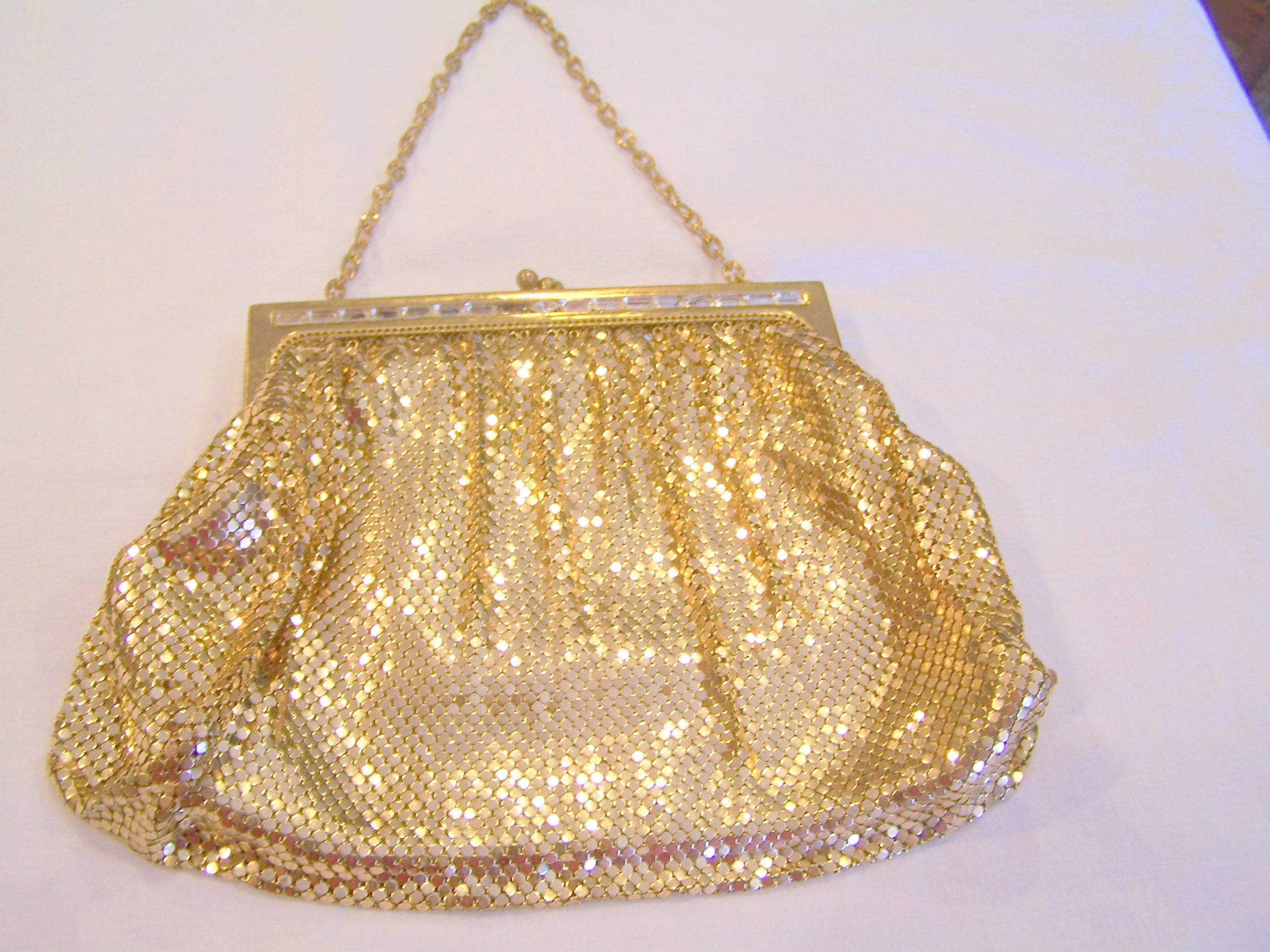 whiting and davis gold mesh bag