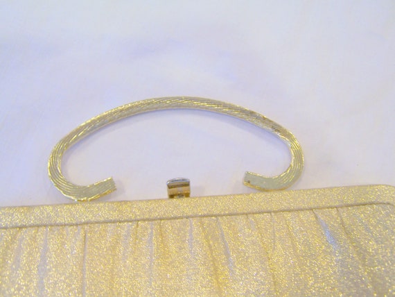HL Harry Levine gold lame' sparkle clutch with fo… - image 1