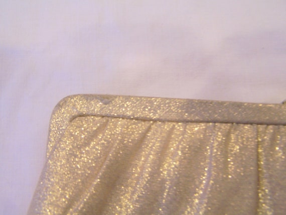 HL Harry Levine gold lame' sparkle clutch with fo… - image 7