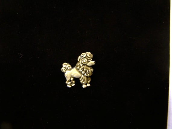 J.J. enamel poodle pin/brooch, c. 1950s