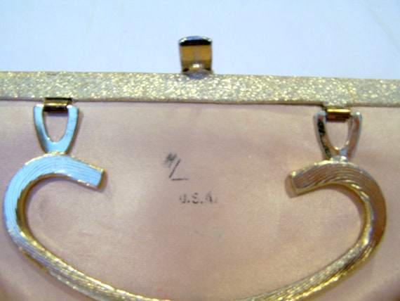 HL Harry Levine gold lame' sparkle clutch with fo… - image 3