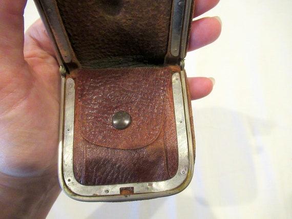 1920s-era tooled leather coin purse, inner pocket… - image 6