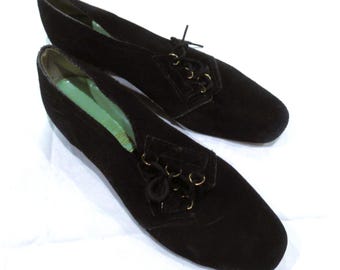 Zapatos de tacón negros Carol Brent, con cordones, talla 9