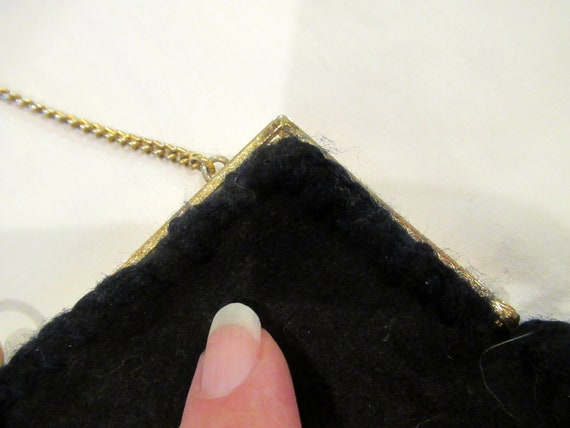 Black felt applique purse, c. 1960s, boho - image 6