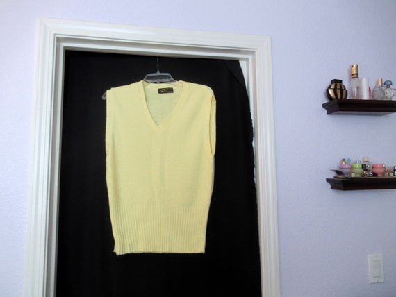 California Gold Ltd. bright yellow sweater vest, … - image 1