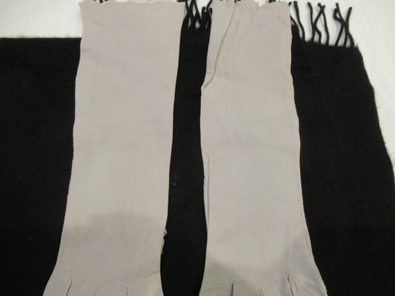 Roger Fare' Saks Fifth Avenue gray kidskin gloves… - image 4