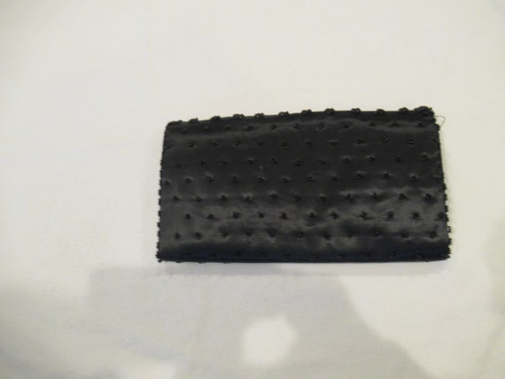 Sim black beaded clutch purse evening bag, c. 196… - image 6