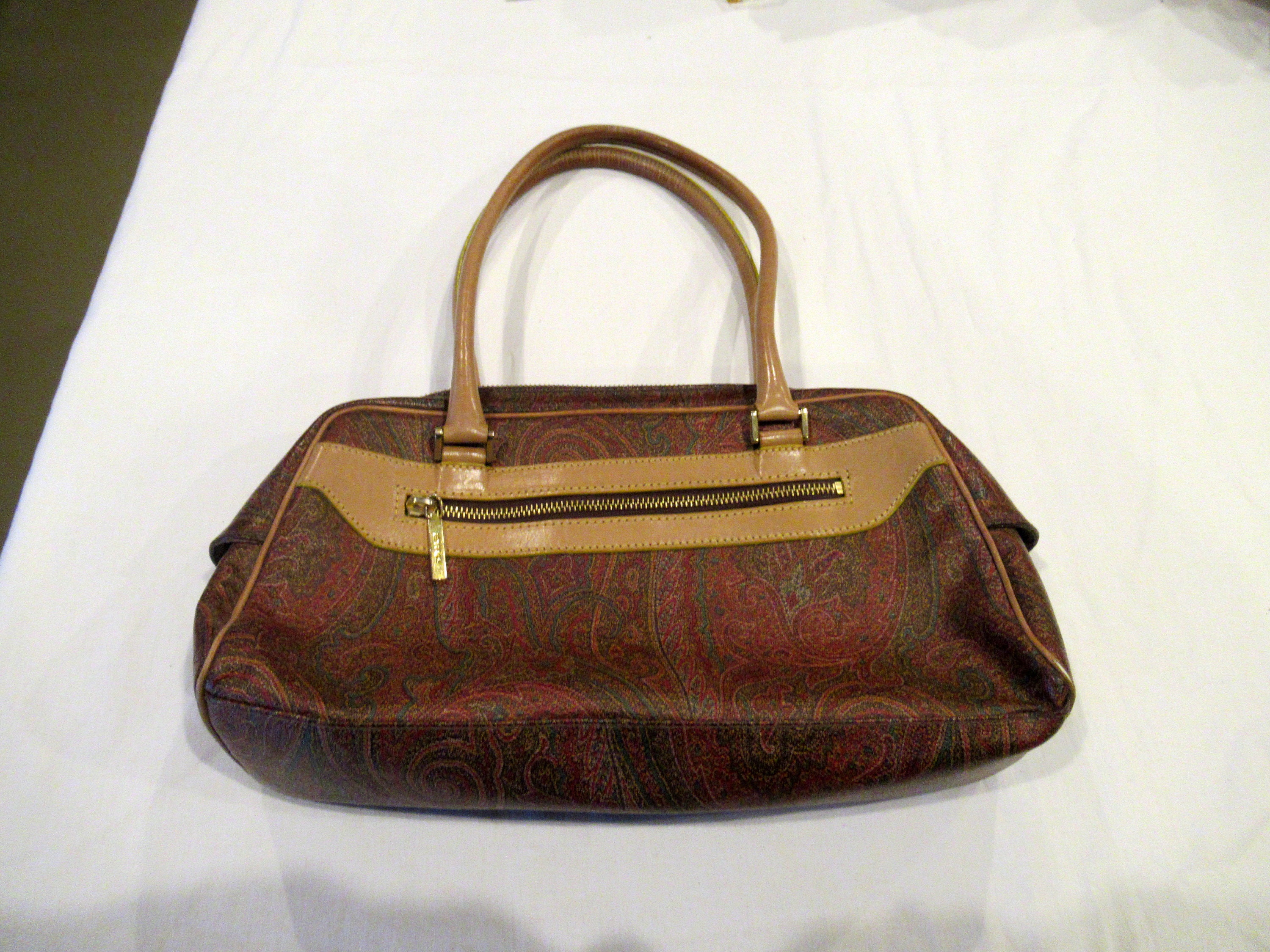 Etro, Bags, Etro Milano Paisley Bucket Bag With Rare Slip Through Leather  Handle Italy