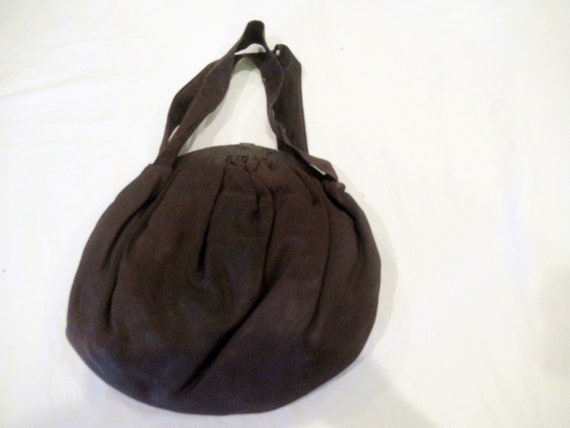 Brown faille fabric purse, c. 1920s flapper purse… - image 10