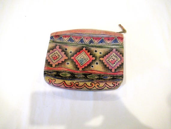 Emily Ann of Boca Raton painted leather cosmetic bag
