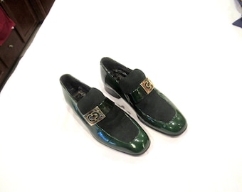 Johnston & Murphy Aristocraft mens sz 6.5 D shoes, green loafers