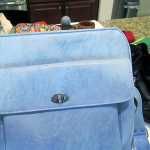 Sac à main Samsonite Profile en vinyle bleu clair, env. Années 1970