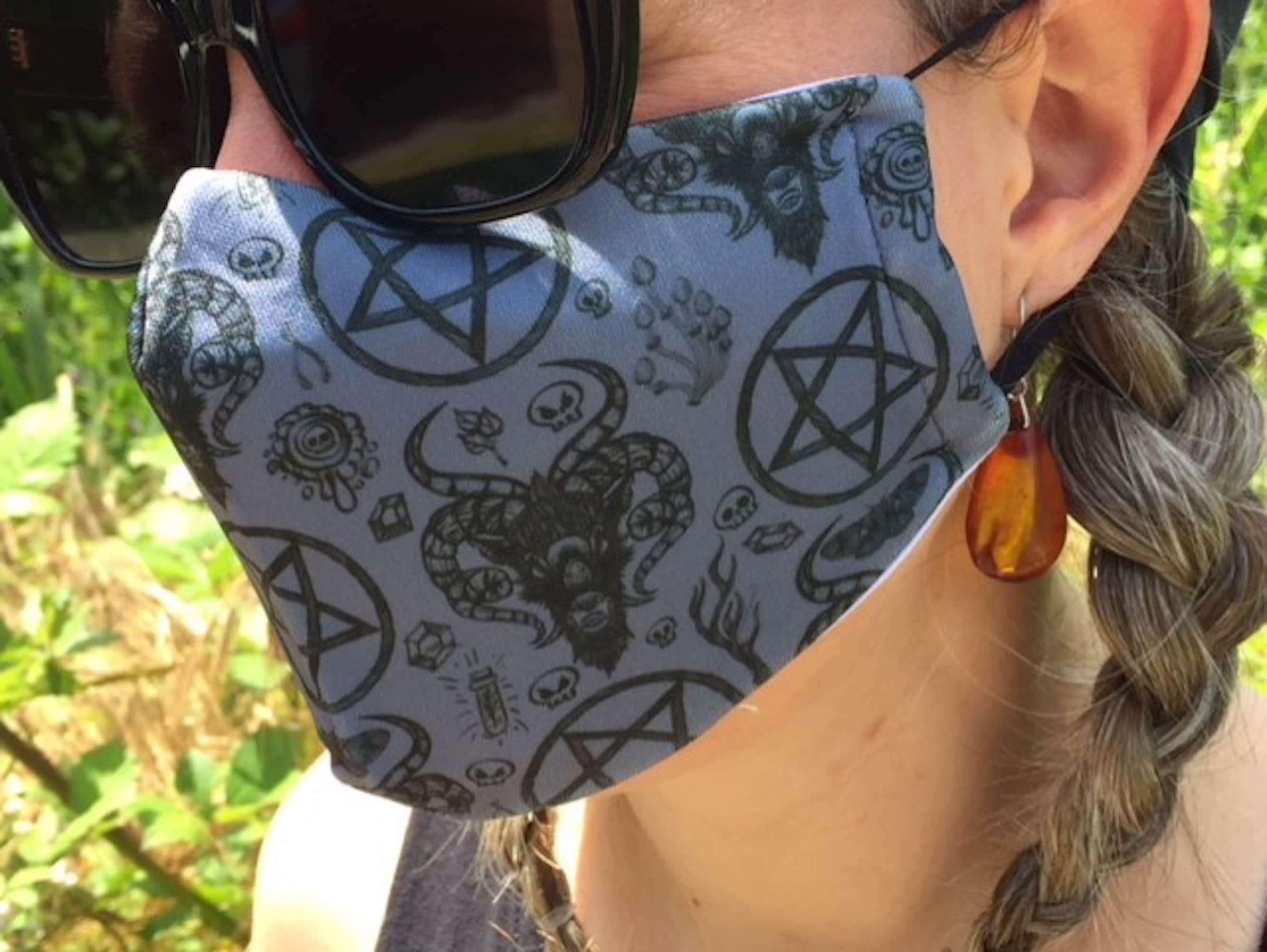 Goat and Pentagram Face Mask / Occult Face Mask / Satanic Face Mask /…