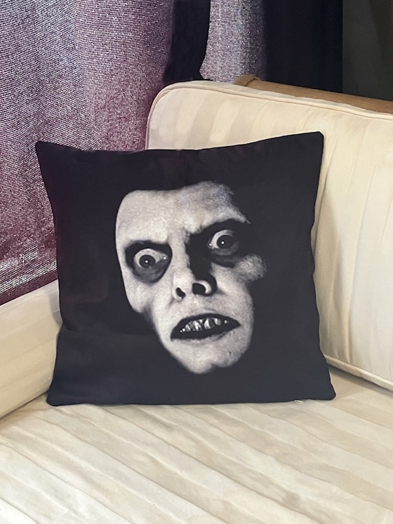 The Exorcist Pillow Cover – Pazuzu / Captain Howdy Horror Decor, 1973 Film Throw Pillow, Gothic Home Gift, Free US Shipping