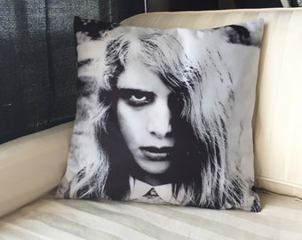Night of the Living Dead Pillow Cover – Zombie Girl Horror Decor, Romero Throw Pillow, Classic Monster Cushion, Free US Shipping