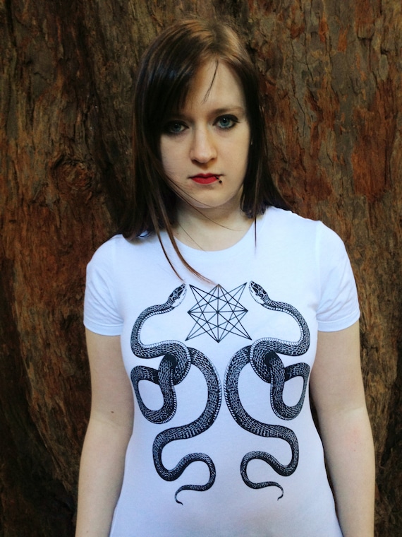 Women's T-shirt with Snakes / Occult T-Shirt / Goth T-Shirt / witch clothing / witchy / snake t-shirt / witchy clothing / satanic clothing