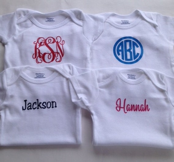 Monogram Baby Clothes Personalized Baby Clothes | Etsy