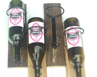 Small Modular Wine Rack - Reclaimed Wood - Wine Bottle Holder