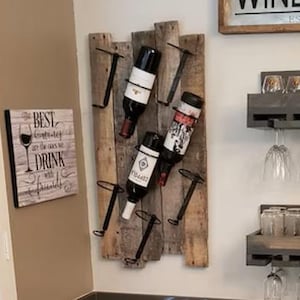 Modern Steel Wine Bottle Holder: DIY Wall Mountable Wine Rack image 1