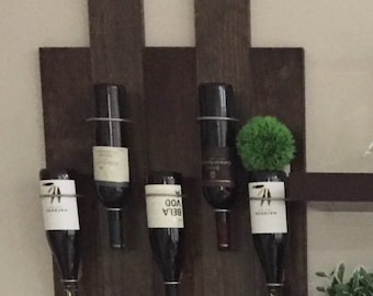 Modular Fir Wood Wine Rack: Black Bottle Holders, Customizable Length