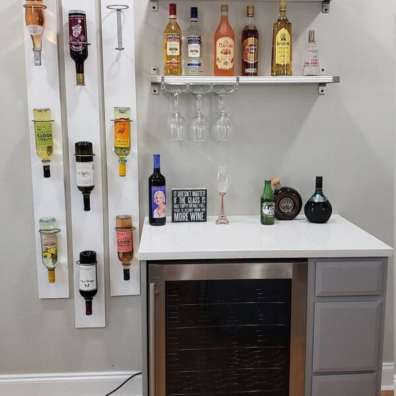 Modern Steel Wine Bottle Holder: DIY Wall Mountable Wine Rack image 5