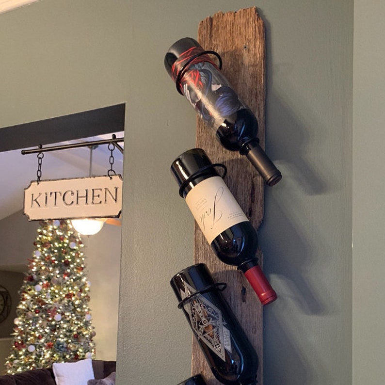 Wall Mounted Steel Wine Bottle Holder Wine Bottle Rack Etsy