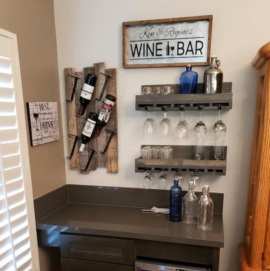Modern Steel Wine Bottle Holder: DIY Wall Mountable Wine Rack - Etsy