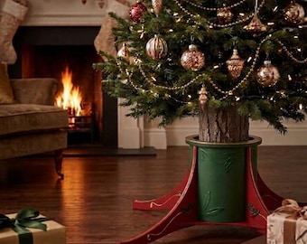 Luxury Solid Steel Christmas Tree Stand - Heirloom Quality Unbreakable Tree Holder, Vintage Holiday Decor
