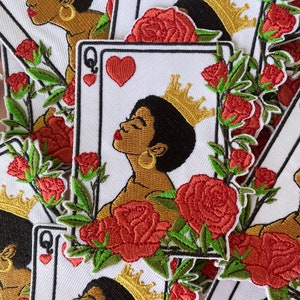 Queen of Hearts Patch 4” in size iron on
