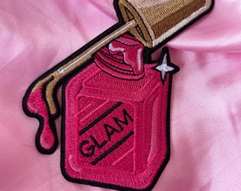 Glam Polish Patch 4” iron on patch gift for her