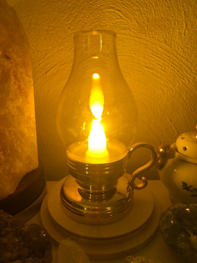 Flameless Victorian Oil Lamp Etsy