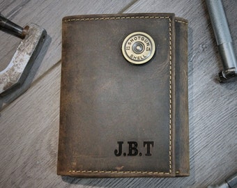 SHOTGUN SHELL WALLET, Distressed Leather Wallet, Three different styles