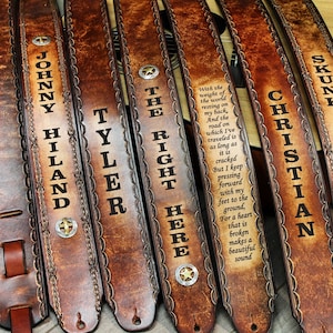 GUITAR STRAP, MillersLeatherShop.com, Personalized Guitar Strap, Leather Guitar Strap,Made in the USA