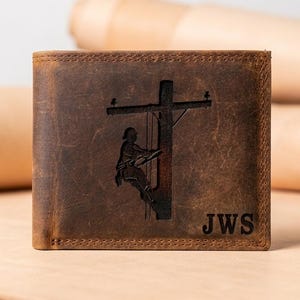 LINEMAN wallet, IBEW WALLET, Distressed Leather Wallet, Three different styles