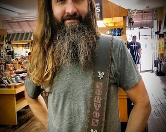 Our Softest Buffalo Distressed Leather Guitar Straps by MillersLeatherShop, Made in the USA