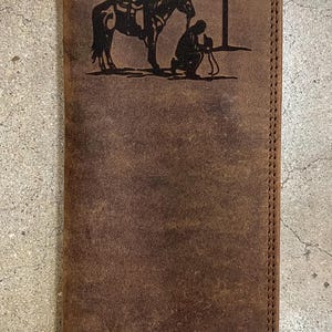 Cowboy Wallet, Praying Cowboy Christian Wallet, Cowboy Church, Distressed Leather Wallet, Three different styles imagem 5