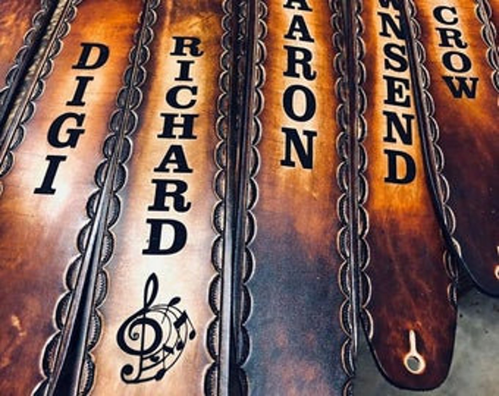 Personalized Leather Guitar Strap Made in Etsy
