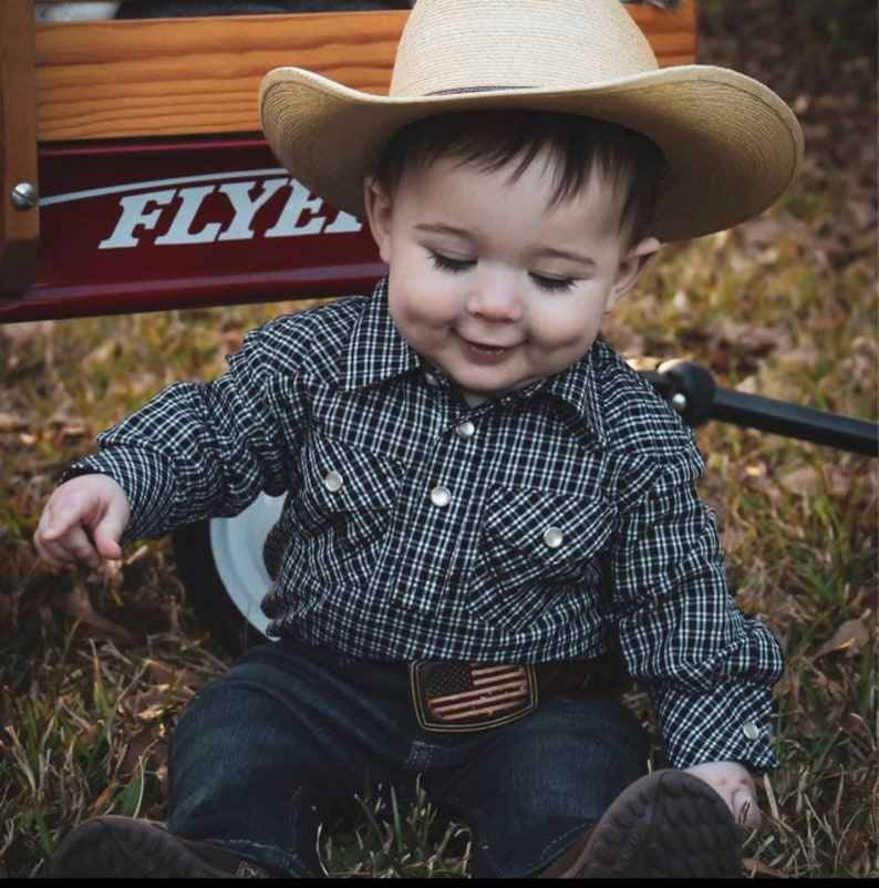 Little Cowboy Belt with Tooled Horses and Child's Name Included image 8