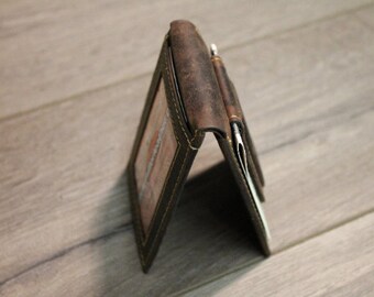 MONEY CLIP WALLET, Groomsman Gift, leather Money Clip Wallet