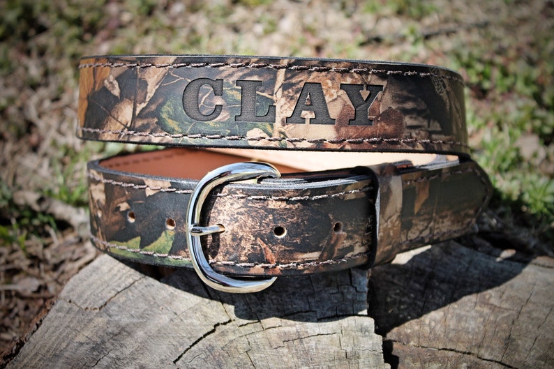 Camo Belt hunter belt LEATHER BELT Made in the USA Etsy